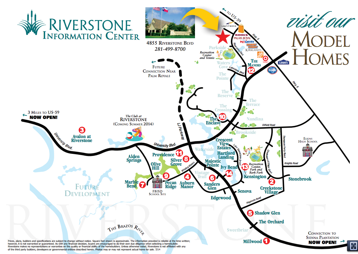 Riverstone Model Homes Map