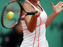 Woman playing tennis