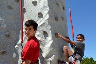 Kids rock climbing